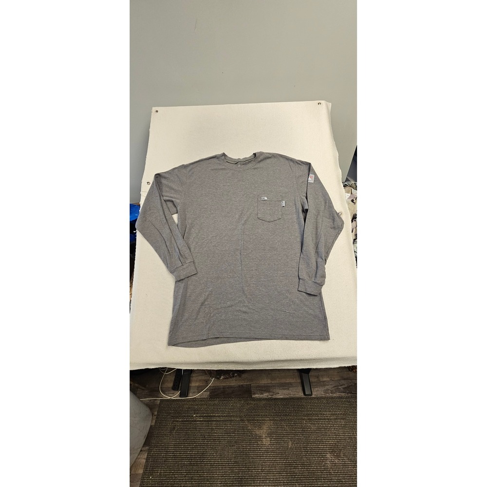 Tyndale FRMC Flame Resistant Shirt Mens XL Gray Long Sleeve Arc Rated CAT 2 USA